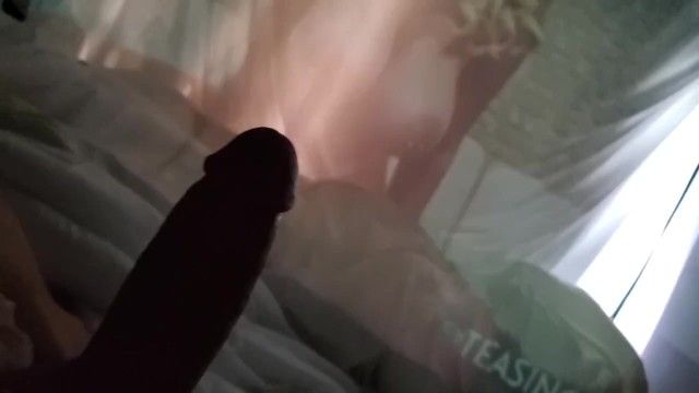 Creative porn: projector, large bouncing titties and hard jock with the most good groans ever