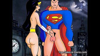 蝙蝠侠和超人庆祝卡通性爱